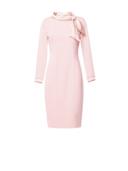 Платье с воротником стойка розовое 13-02-19FW