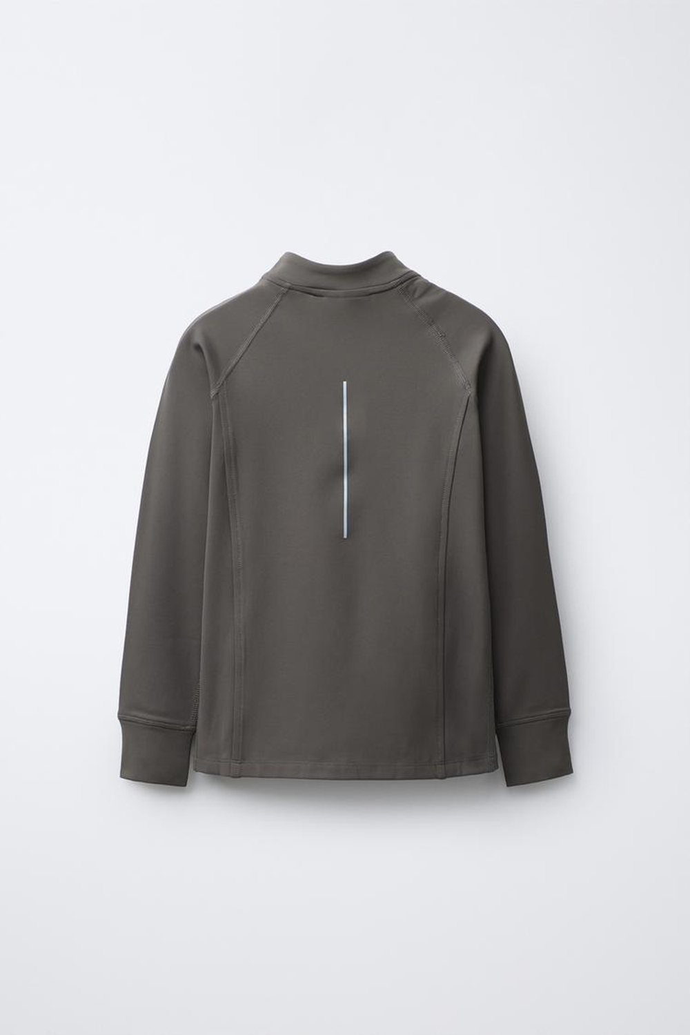 ZARA ТЕРМОФУТБОЛКА С ДЛИННЫМИ РУКАВАМИ НА МОЛНИИ, СЕРЫЙ