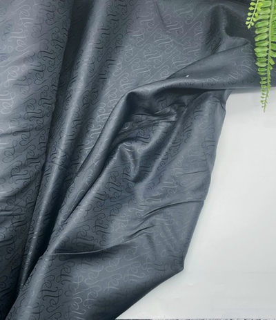 Подкладочная ткань(поливискоза) завитки на черном