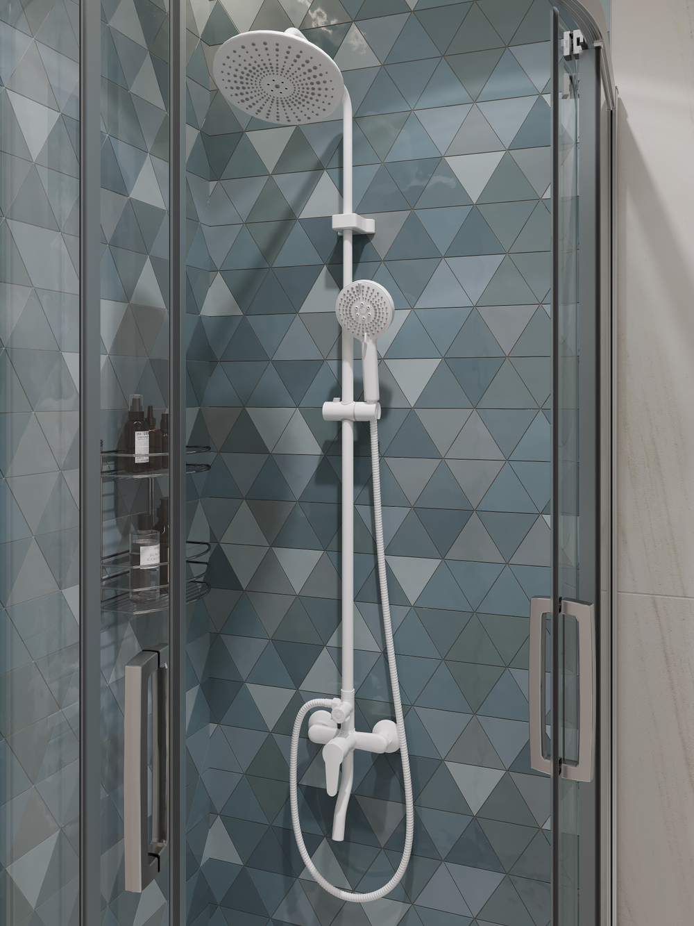 Душевая стойка DIWO Орёл DW-ORL75WH белая