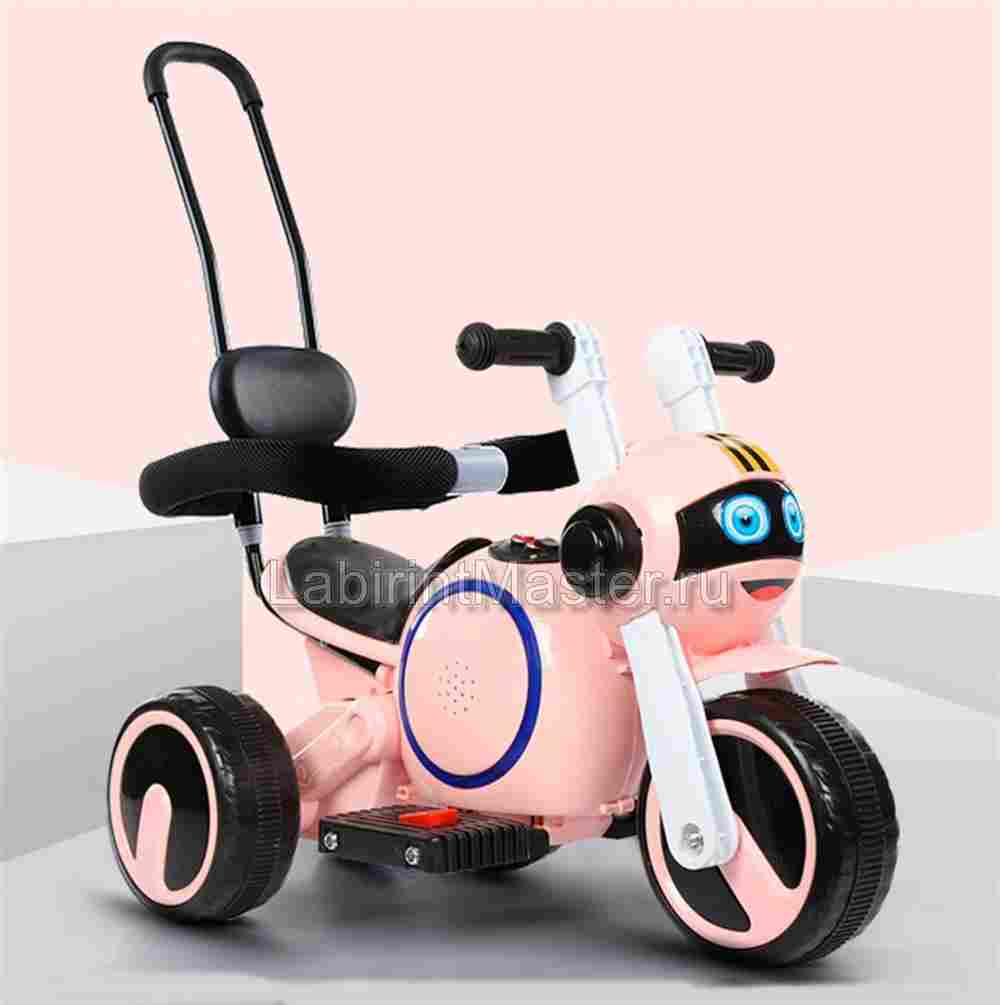 Детский электромотоцикл "Трицикл BKY-188" розовый