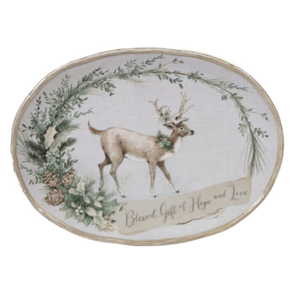 Блюдо овальное Certified Int. Плющ и остролист 41х30см