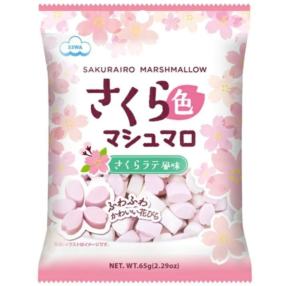 Маршмеллоу со вкусом латте и сакуры в виде лепестков 65 г EIWA Sakurairo Marshmallow