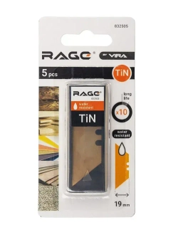 Лезвия для ножей трапециевидные 19 мм с титановым покрытием 5 шт RAGE by VIRA