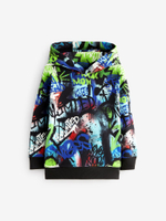 Толстовка с капюшоном для мальчика Next 784-391, Черный, Ярко-зеленый, Синий