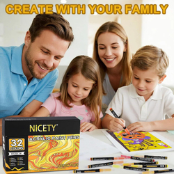 NICETY акриловые маркеры 1-5 мм, 32 шт, yellow