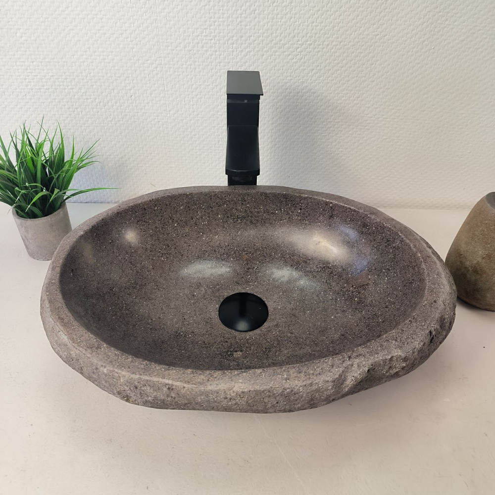Раковина из речного камня RS-66099 48х34х15 из натурального камня