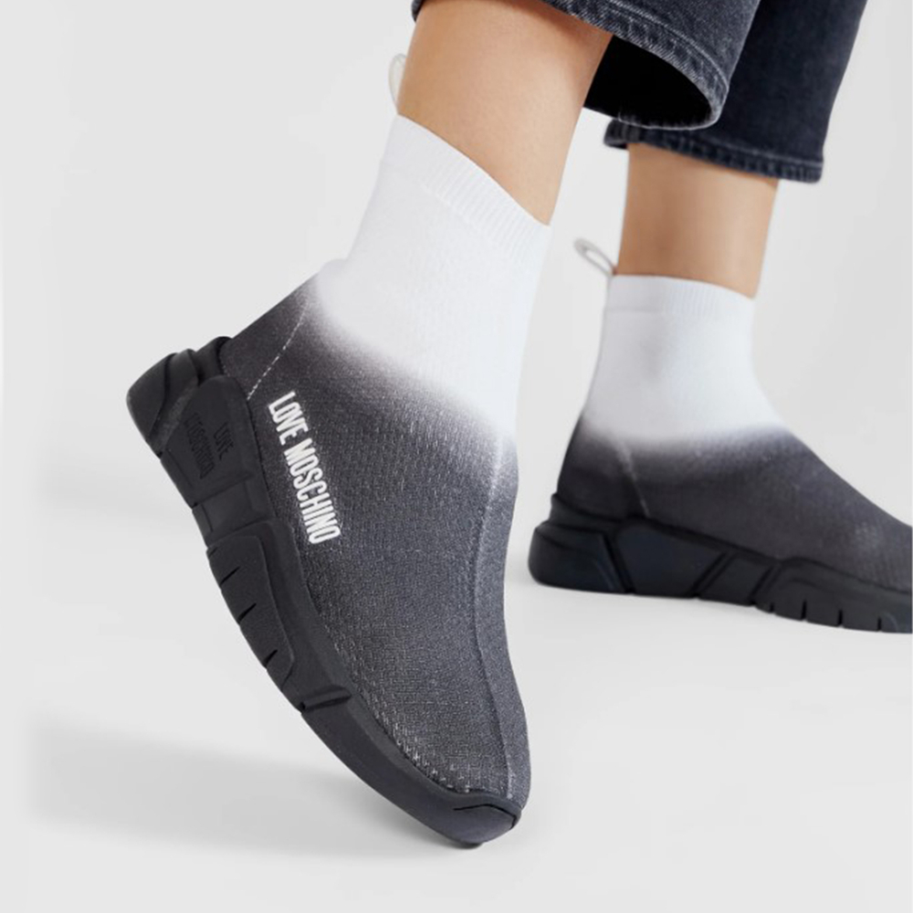 MOSCHINO кроссовки - чёрно-белый (39)(нет на остатках)