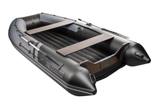 YACHTMAN-340 НДНД (Яхтман) серый-черный (лодка ПВХ нднд под мотор с усилением)