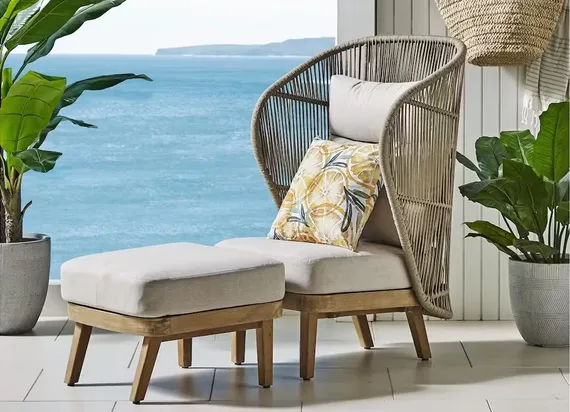 Лаунж-кресло плетеное с высокой спинкой Mali