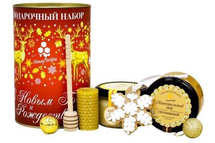 Подарочный новогодний набор с медом HoneyForYou "Медовый"