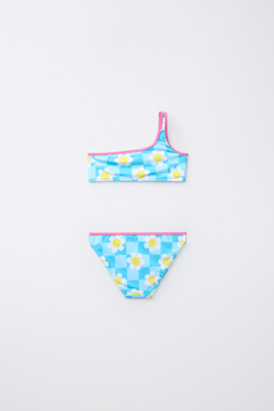 ZARA КУПАЛЬНИК В ШАХМАТНУЮ КЛЕТКУ SMILEYWORLD ®, БИРЮЗОВЫЙ