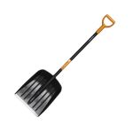 ЛОПАТА СНЕГ. "SOLID" 355*450 ММ  ДЕРЕВ. ЧЕРЕНОК, РУЧКА, АЛЮМ. ПЛАСТИНА (1) "FISKARS" 1026794