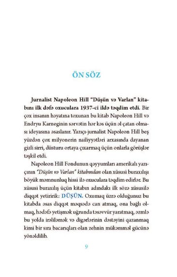 5 əsas prinsip “DÜŞÜN VƏ VARLAN” Uğur beyində başlar