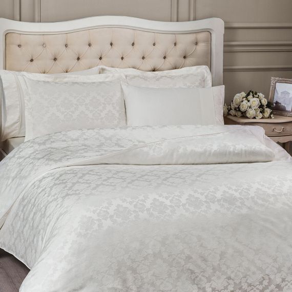 Постельное белье HAMPTON кремовый жаккард deluxe TIVOLYO HOME Турция