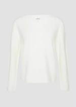 Трикотажный свитер в рубчик из хлопка с V-образным вырезом s.Oliver