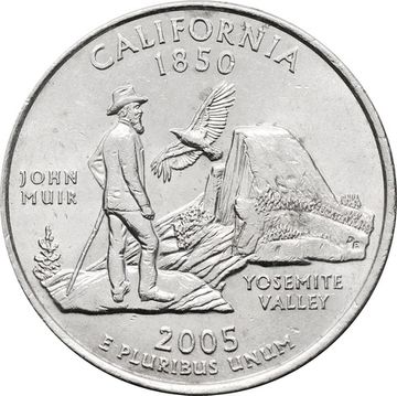 25 центов (1/4 доллара, квотер) 2005 США «Штат Калифорния» (P)