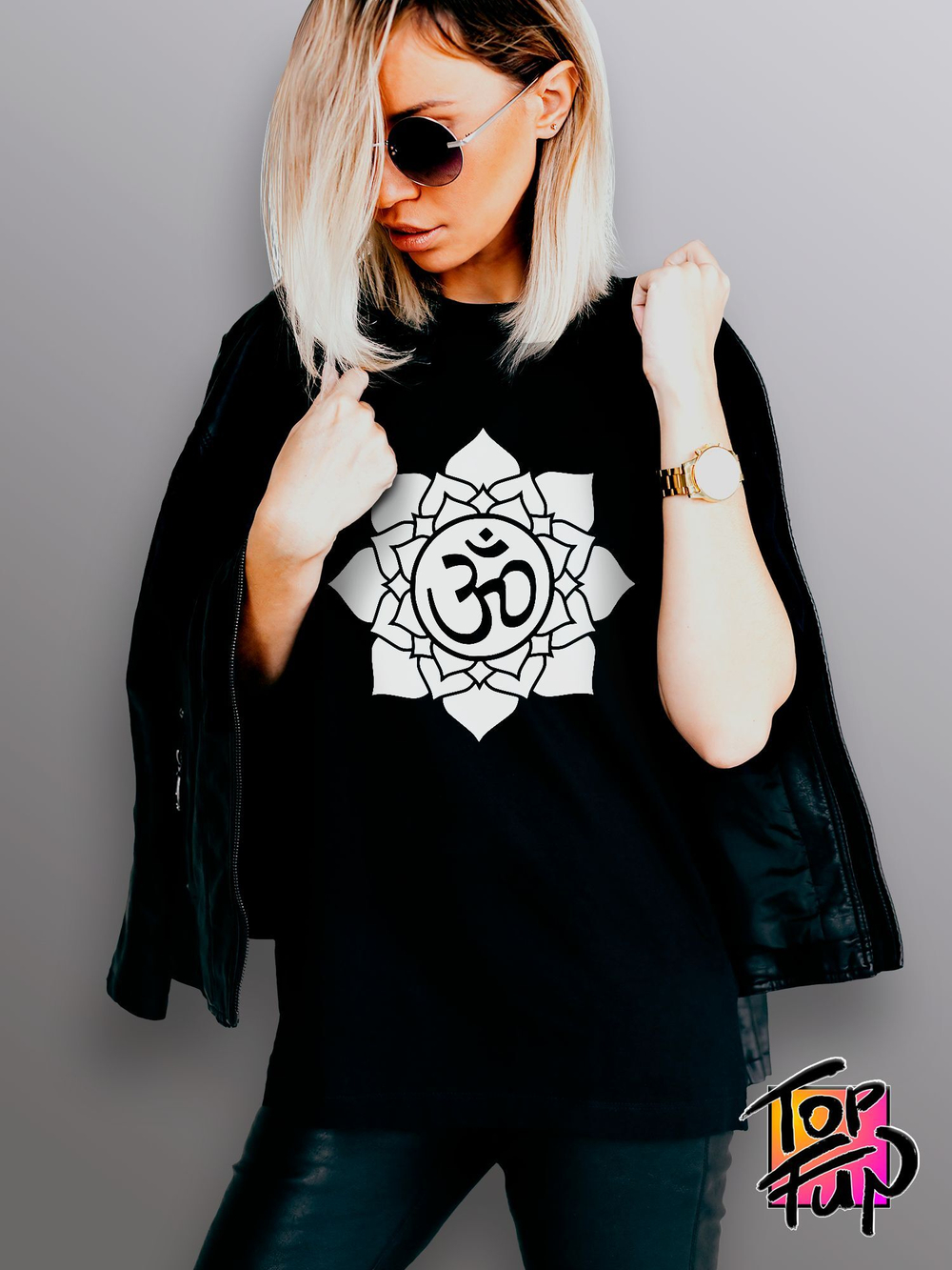 Футболка с принтом Лотос со знаком ОМ