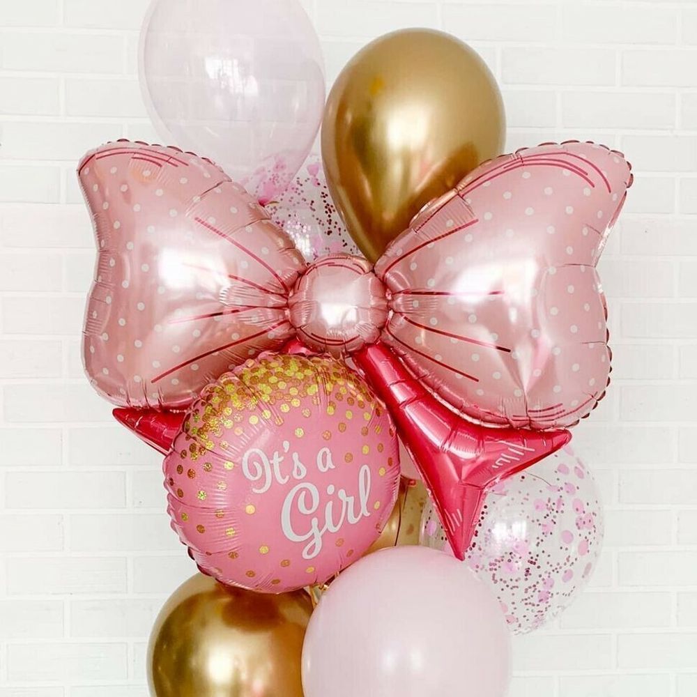 G Шар фигура Бант розовый 43"/ 108 см (БГ-44)  Изображение6