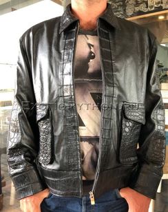 Куртка из кожи крокодила и кожи ягненка JT-78
