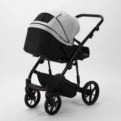 Детская коляска Adamex Mobi 2 в 1 M-PS46 (СВЕТЛО-СЕРЫЙ+СВЕТЛО-СЕРАЯ КОЖА)