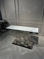 Стол-консоль Ist Casa Фьюжн, 120х40х78 см, белый бентли, серебро