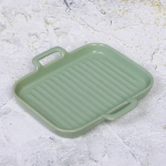 Блюдо керамическое «Акварель» 19,5*19,5*2,5см, нежно-зеленое