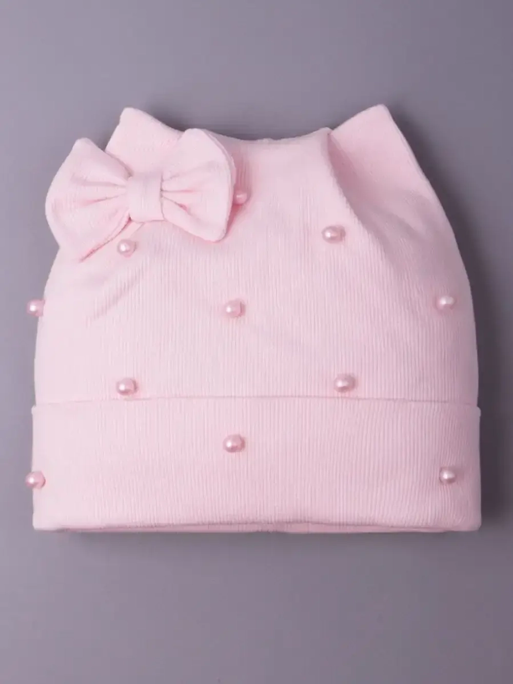 Шапка для девочки осенняя с бусинами