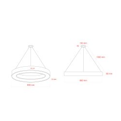 Светильник LED ЭРА Geometria SPO-134-B-40K-056 Ring 56Вт 4000К 4200Лм IP40 800*80 черный подвесной драйвер внутри | Декоративные светильники Geometria