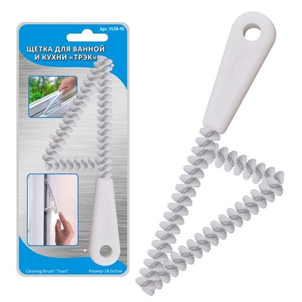 Щетка д/ванной/кухни Мультидом Трэк 24,5х7см металл/пластик
