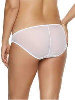 Трусики-бикини из полупрозрачного тюля и кружева (Размер: S) (Цвет: черный с бежевым)