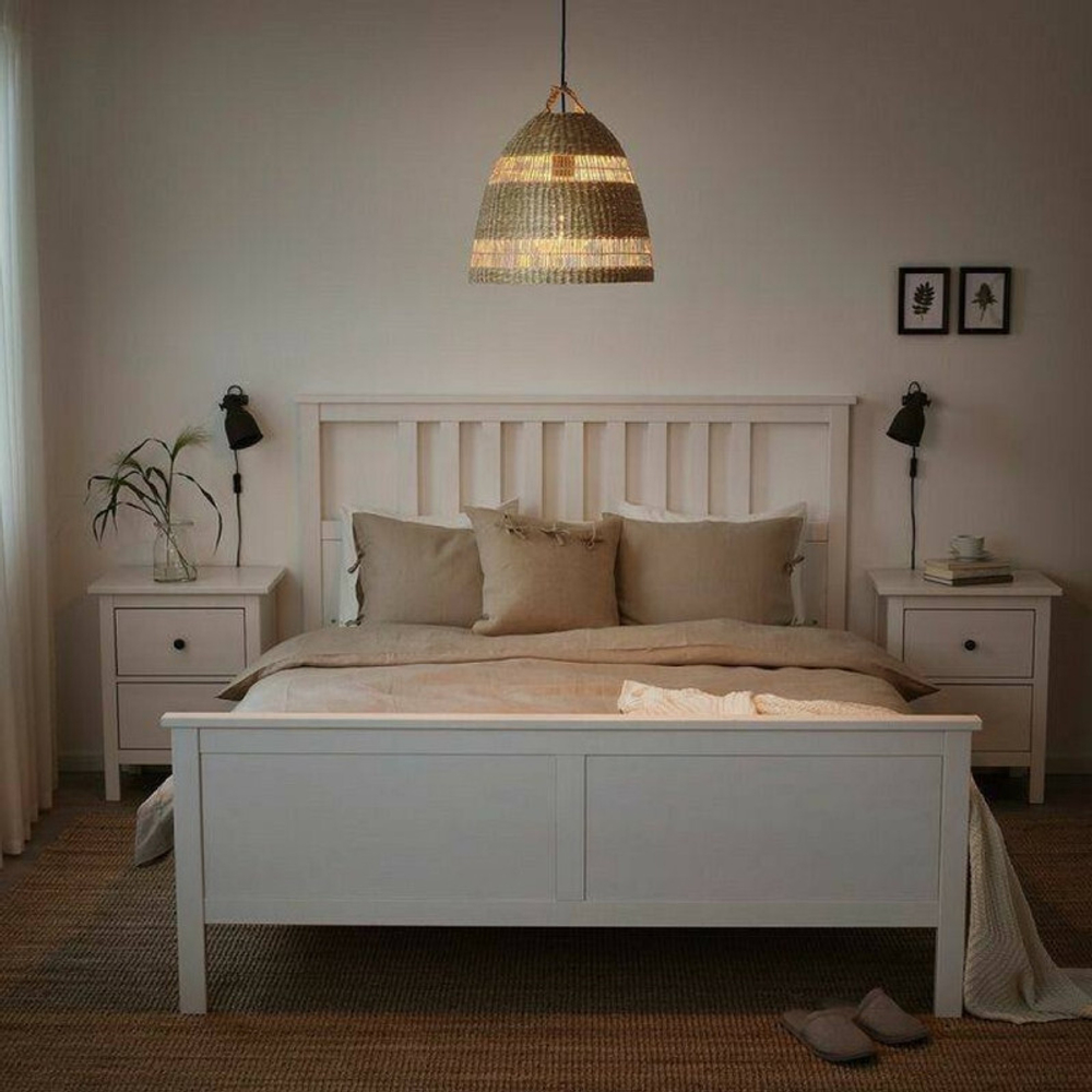 Кровать КАНТРИ, белый лак, 160*200 см, массив сосны