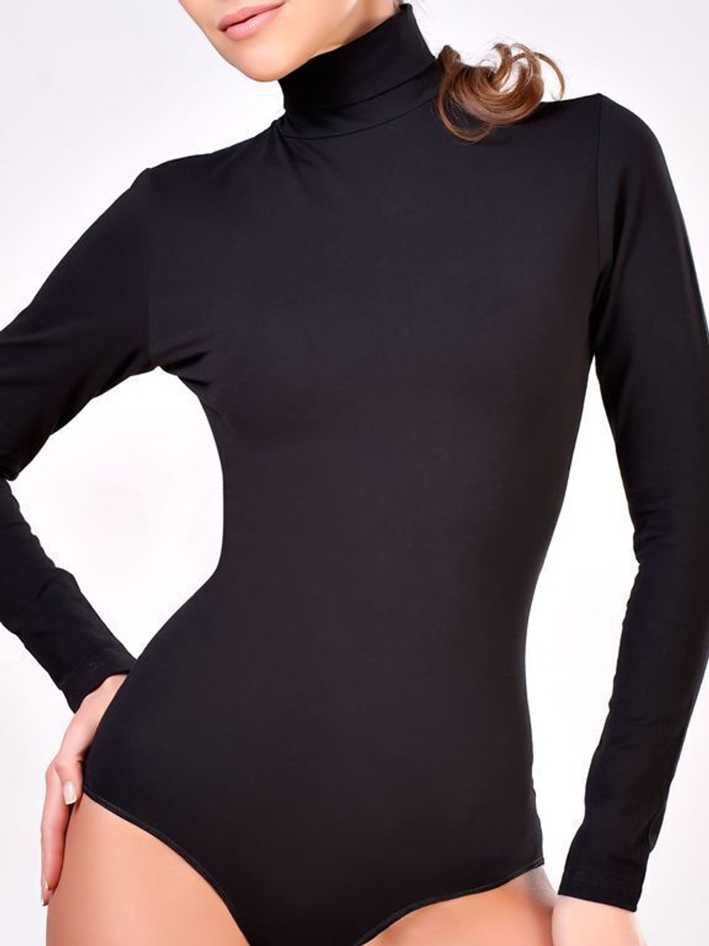 Боди-водолазка из хлопковой ткани (Размер: XL) (Цвет: белый)