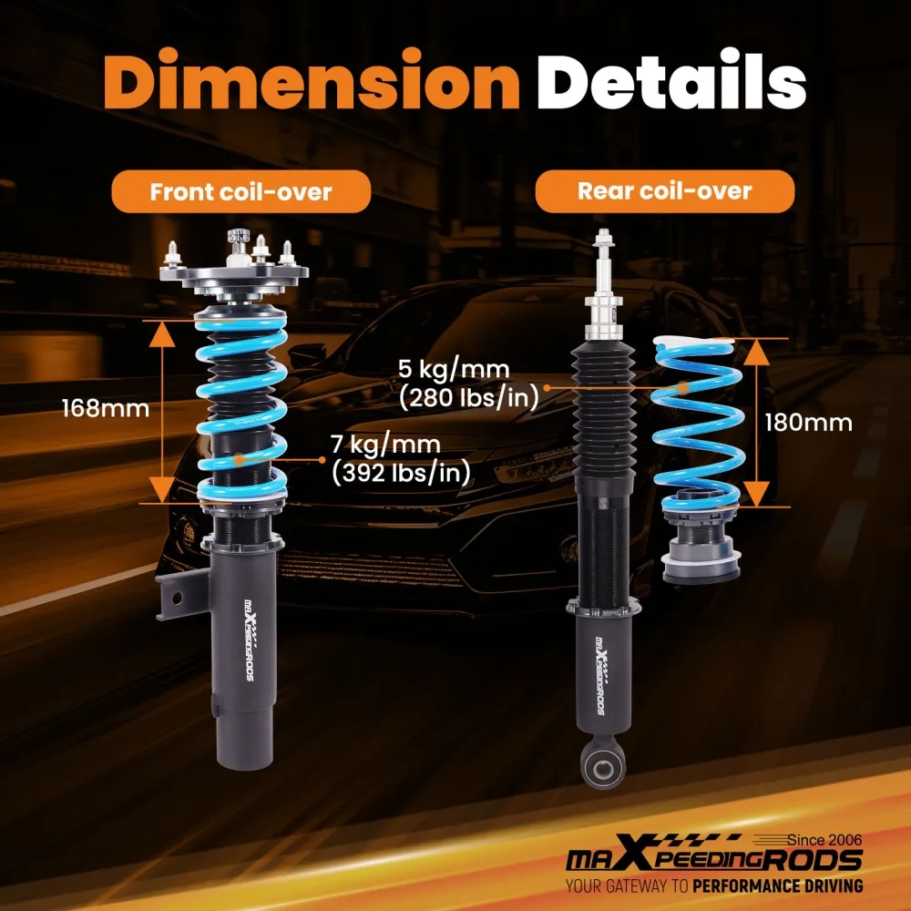 24 Level Adjustable Coilovers Lowering Suspension подходит для автомобиля Audi TT Mk2 (8J) 07-14