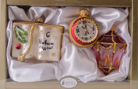 Набор украшений С Новым Годом 3 шт., стекло, Витус (63185)