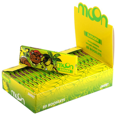 Бумага для сигарет блок "Moon" Flavoured Банан 70mm 14г/м 50л*20шт