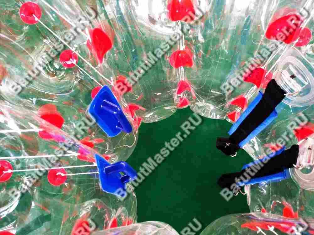 Бампербол ТПУ, диаметр 1 м, с красными держателями