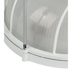 Светильник ЭРА НБП 03-100-002 Акватермо алюминий/стекло решетка IP54 E27 max 100Вт D240 круг белый