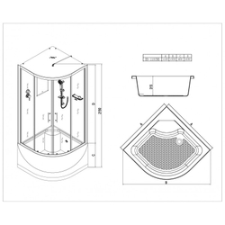 Душевая кабина Esbano (Эсбано) EST-110CRB, с высоким поддоном, 110х110х210
