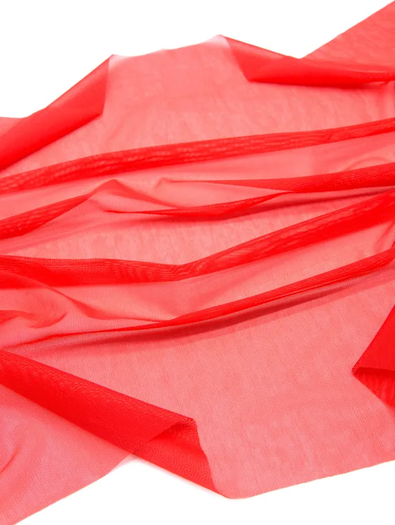 Сетка эластичная с эффектом голого тела, красный 100