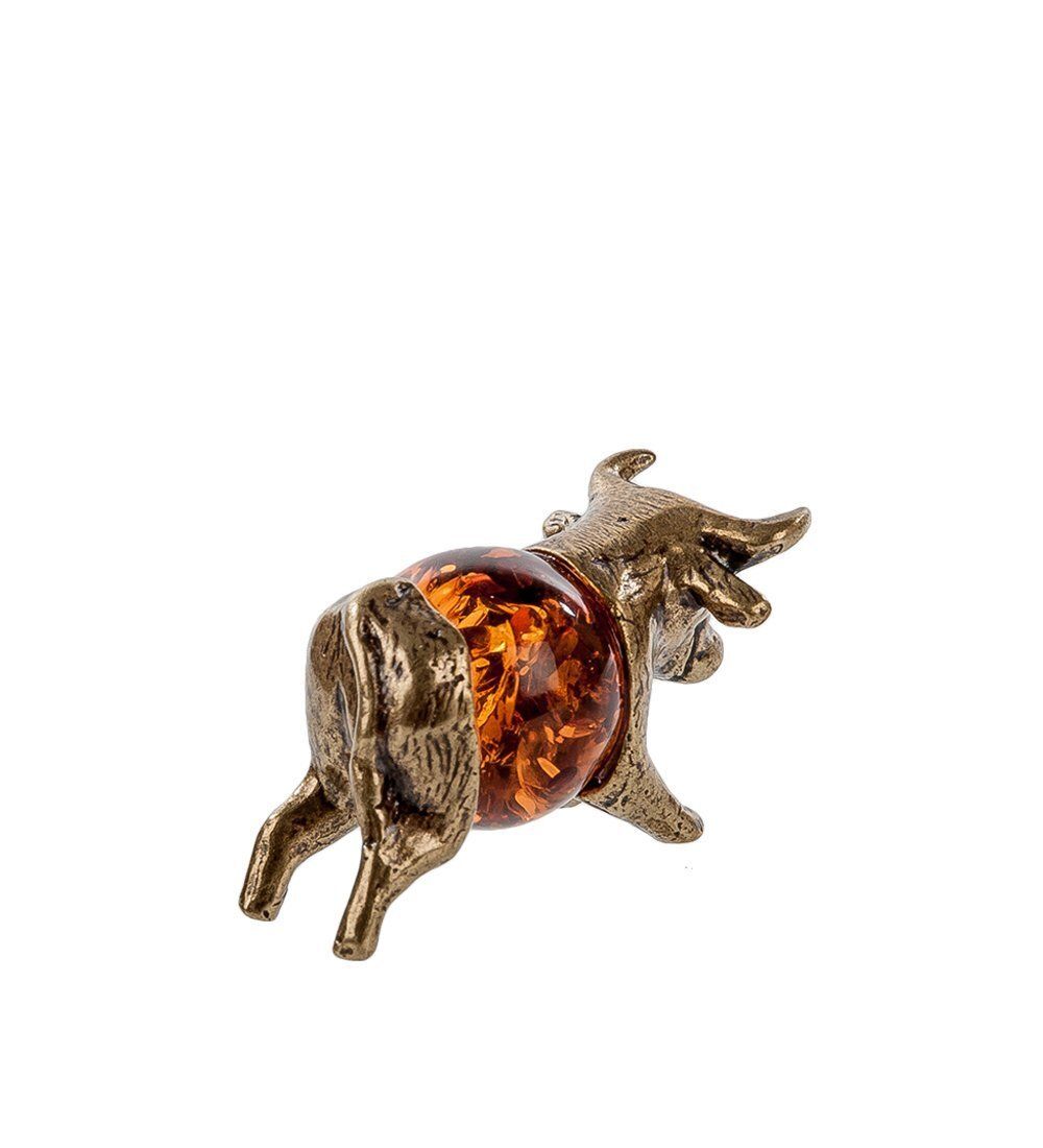 AM- 233 Фигурка «Бычок» (латунь, янтарь)