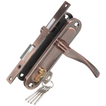 Замок врезной Apecs, 1223/60-AС, ручка в комплект, цилиндровый, медный