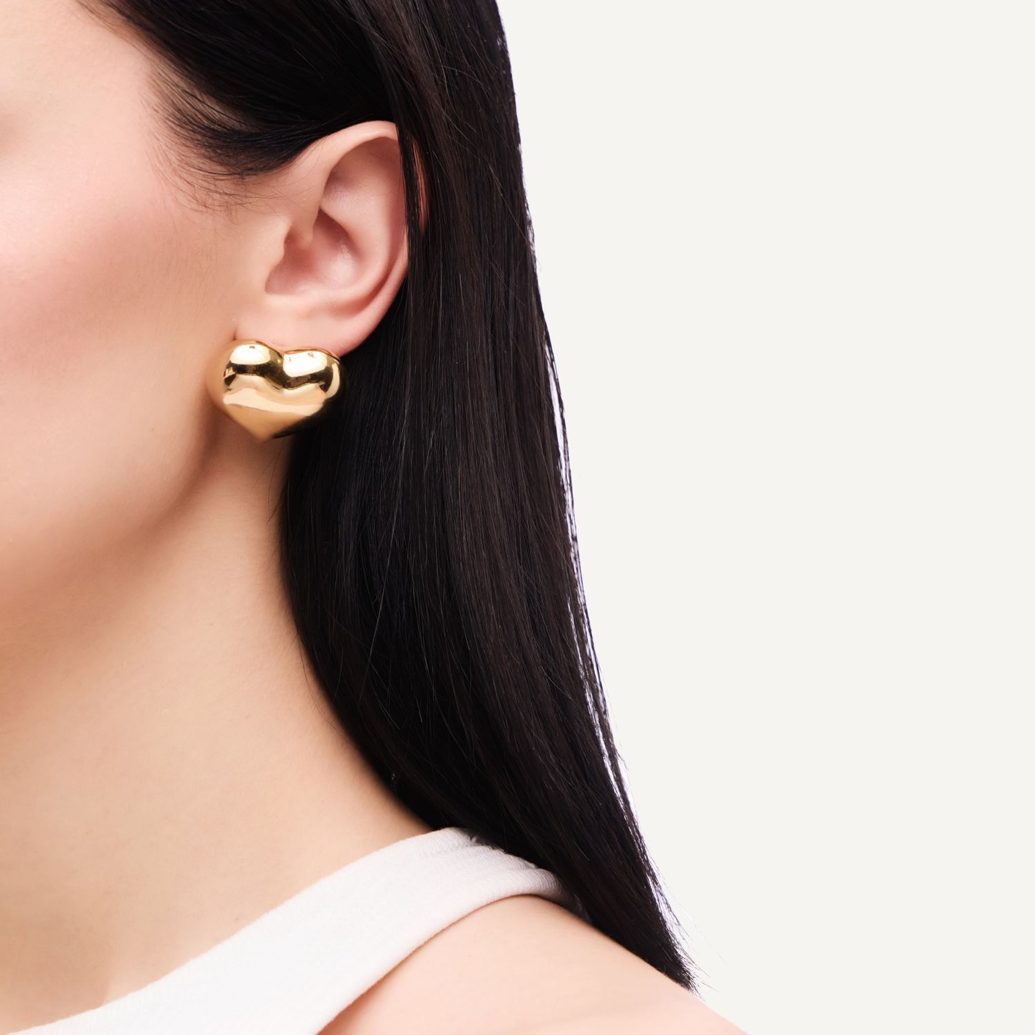 Серьги Smooth Hearts Earrings - Gold