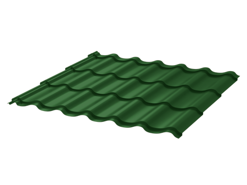 Металлочерепица Монтеррей 0.45 ПЭ RAL6005 зеленый мох Цена за м²