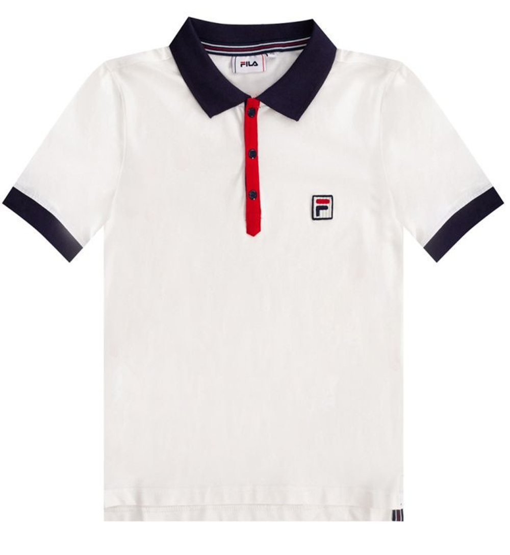 Женское поло Fila Hateya Cropped Polo Shirt Women - blanc de blanc/black iris