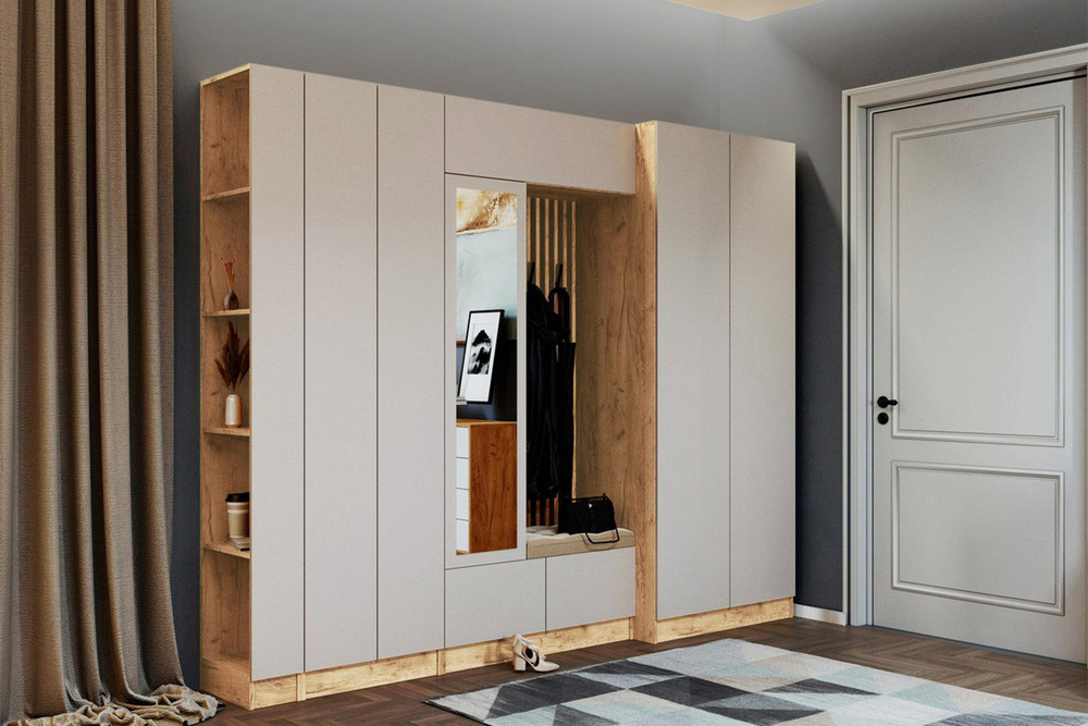 Шкаф для одежды и белья Руэлла, Дуб крафт золотой, Кашемир