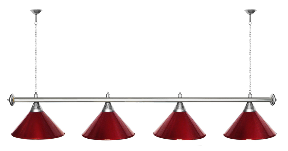 Лампа STARTBILLIARDS 4 пл. (плафоны зеленые,штанга зеленая,фурнитура золото)