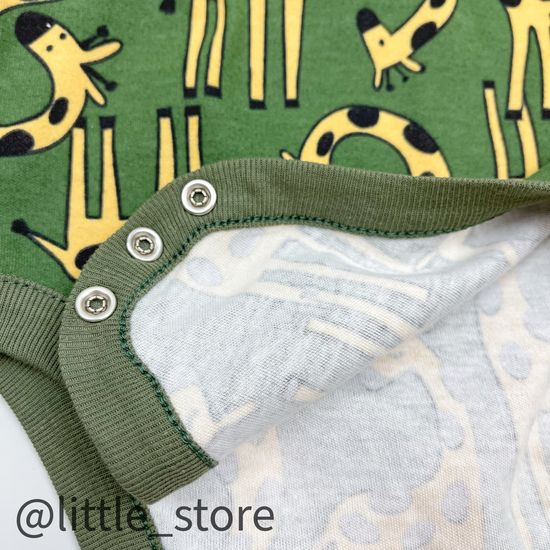 Боди хлопковое "Веселые жирафы" хаки