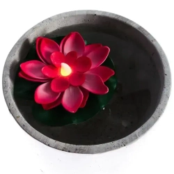 Декоративная фигурка садовая для водоемов КУВШИНКИ для пруда с подсветкой НАБОР 3 штуки, светящаяся от контакта с водой, диаметр 10 см, кувшинка в пруд плавающая ЛОТОС, ЛИЛИЯ 3 разных цвета