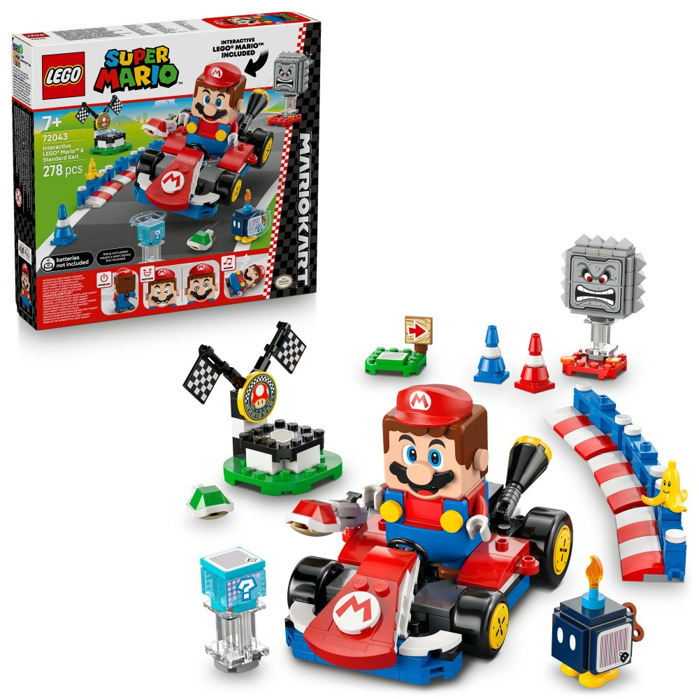 Конструктор LEGO Super Mario Mario Kart 72043 интерактивная фигурка Марио и стандартный карт — фото 1